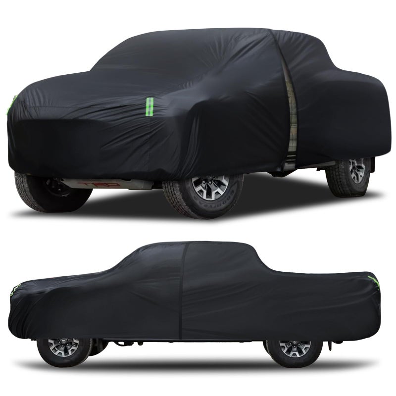 Qualencey Car Cover Waterproof All Weather Full Outdoor Pickup Truck Cover Rain UV Protection  Size T1 Universal Fit for Ford Ranger/F150 Chevy C10 S10 Nissan Frontier ect.(Fit Truck Length UP to 220inch) - Image 1